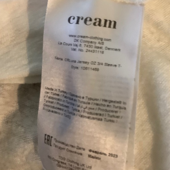 Cream Viscose/linen Top M - Picture 4 of 5